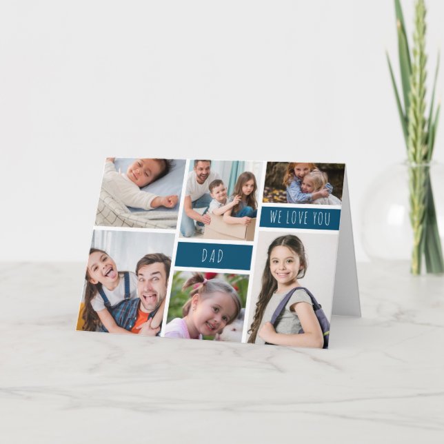 Carte Papá Nous T'Aimons Collage De Photos (Devant)