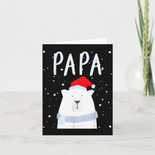 Carte Papa Ours Drôle de Noël Saint Chapeau Couples Fami