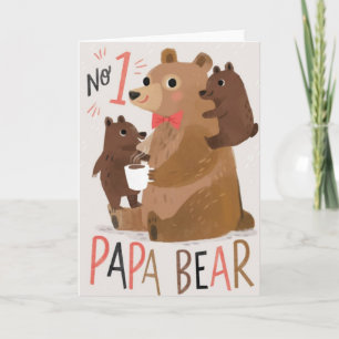 Carte Papa Ours N°1 – Illustration de Papa Ours Mignon P