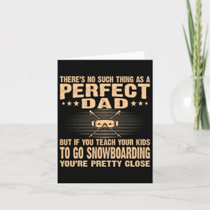 Carte Papa parfait enseigne aux enfants le snowboard Fêt