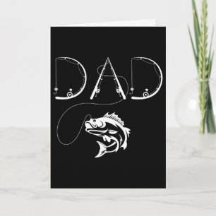 Carte Papa Pêcheur Cadeau Drôle de Fête des Pères pour l