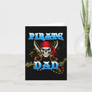 Carte Papa Pirate Crâne d'Os Famille Halloween