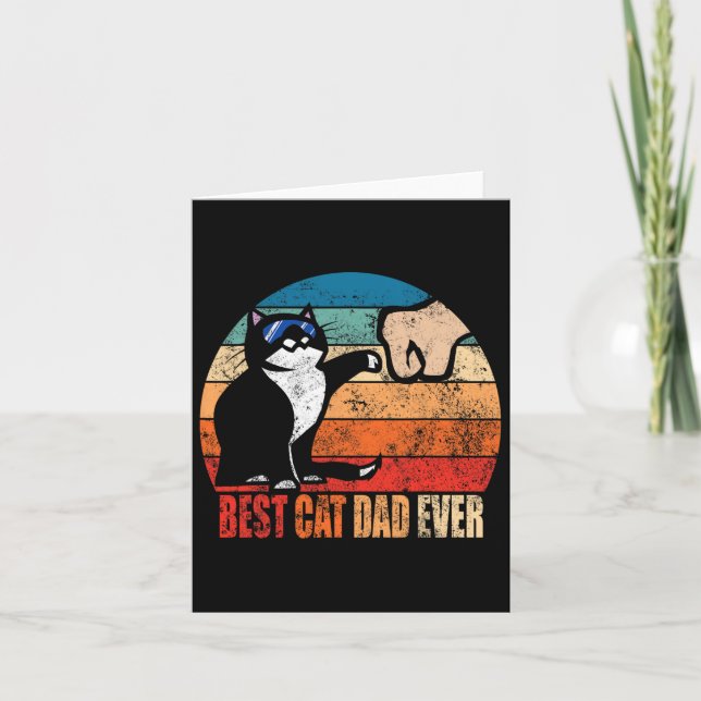 Carte Papa qui aime les chats Cadeau de la fête des père (Devant)