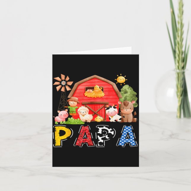 Carte Papa Red Farm Cow Birthday Boy Matching Family Par (Devant)