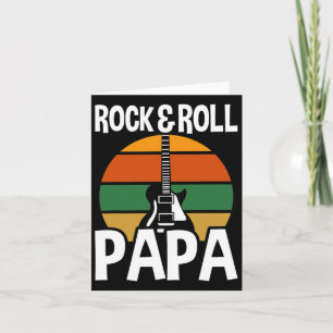 Carte Papa Rock N Roll Vintage Rétro Guitare Fête Des Pè
