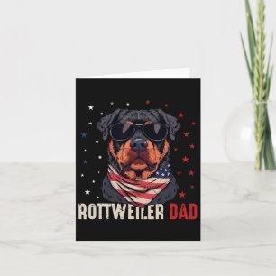 Carte Papa Rottweiler Drôle Usa Étoiles 4 Juillet Fête D