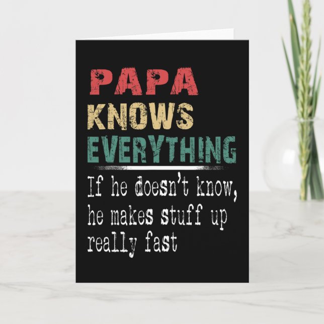 Carte Papa sait tout - Cadeau de grand-père de Noël  (Devant)