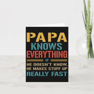Carte Papa sait tout Cadeau drôle de fête des pères pour