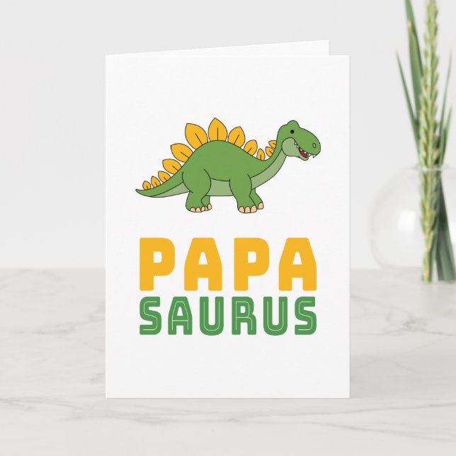 Carte Papa Saurien Dinosaure Stégosaure Fête des Pères (Devant)