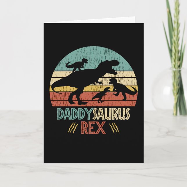 Carte Papa Saurus Rex Dinosaure Papa Humour Cadeau (Devant)