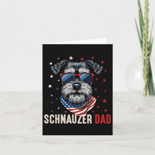 Carte Papa Schnauzer drôle Usa Stars 4 juillet Fête des