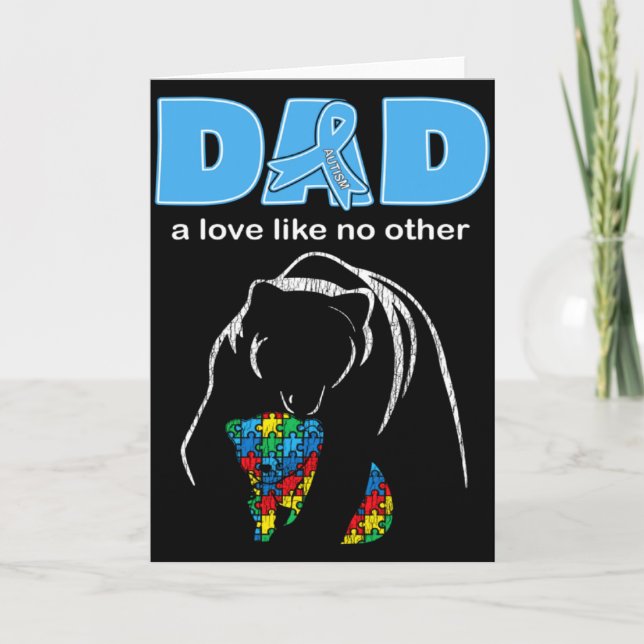 Carte Papa sensibilisation à l'autisme Fils autiste Amou (Devant)