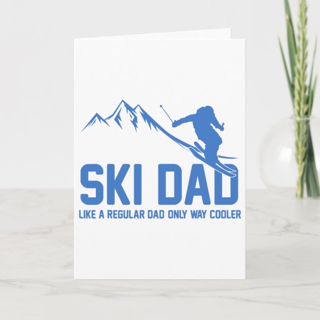 Carte Papa skieur drôle skieur aventure enneigée amateur (Devant)
