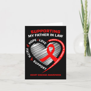 Carte Papa Soutien Père En Droit Maladie de Coeur Rouge 