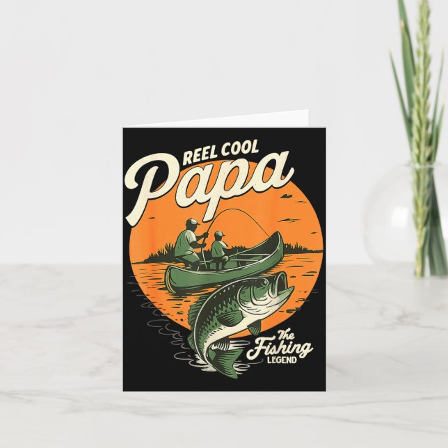 Carte Papa super cool la légende de la pêche coucher de  (Devant)