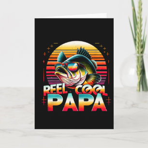 Carte Papa super cool pêcheur cadeau fête des pères pêch
