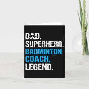 Carte Papa Super-héros entraîneur de badminton Drôle Ent