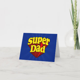 Carte Papa superbe, super héros rouge/jaune/fête des