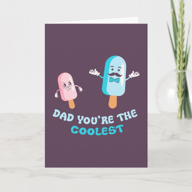 Carte Papa, t'es le plus cool jeu de mots de papa pour l (Devant)