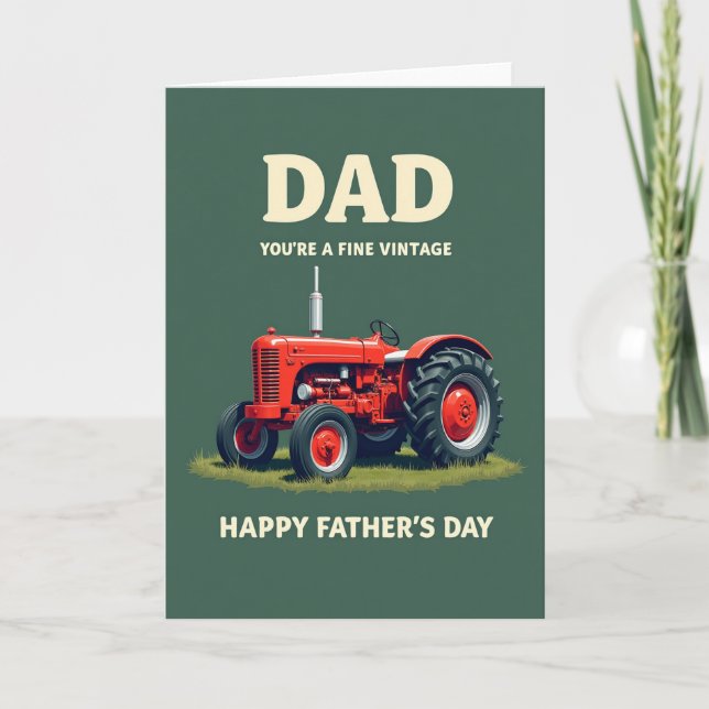 Carte Papa Tracteur Ancien (Devant)