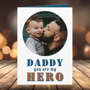 Carte Papa tu es mon Héros Photo Papa Fête des Pères