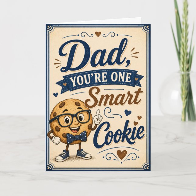 Carte Papa Tu Es Un Biscuit Intelligent (Devant)