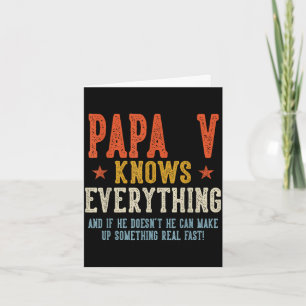 Carte Papa v sait tout fête des pères rétro vintage