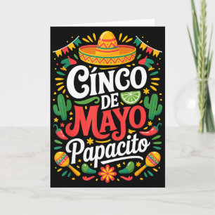 Carte Papacito cinq mai chapeau cactus maracas