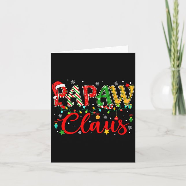 Carte Papaw Claus Christmas Lights Pajama Family Matchin (Devant)