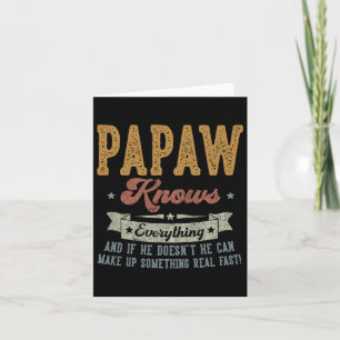 Carte Papaw Connaît Tout Les Cadeaux Pour Papaw Fête des