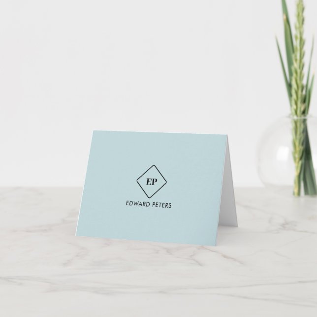 Carte Papeterie personnalisée avec monogramme minimalist (Devant)