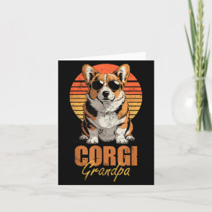 Carte Papi Corgi Rétro Drôle Amateur de Chien Vintage 