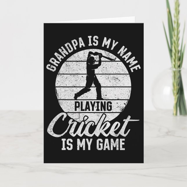 Carte Papi est mon nom jouer au cricket est mon jeu 1  (Devant)