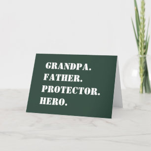 Carte Papi Papa Protecteur Héros Texte Fête des Pères