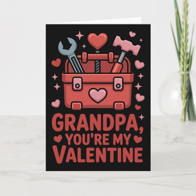 Carte Papi tu es mon Valentin câlin sincère famille G (Devant)