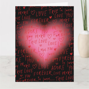 Carte Papier cadeau - Cœur rose amour