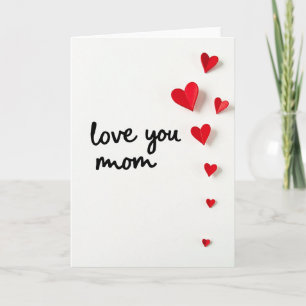 Carte Papier Cœurs Love You Maman