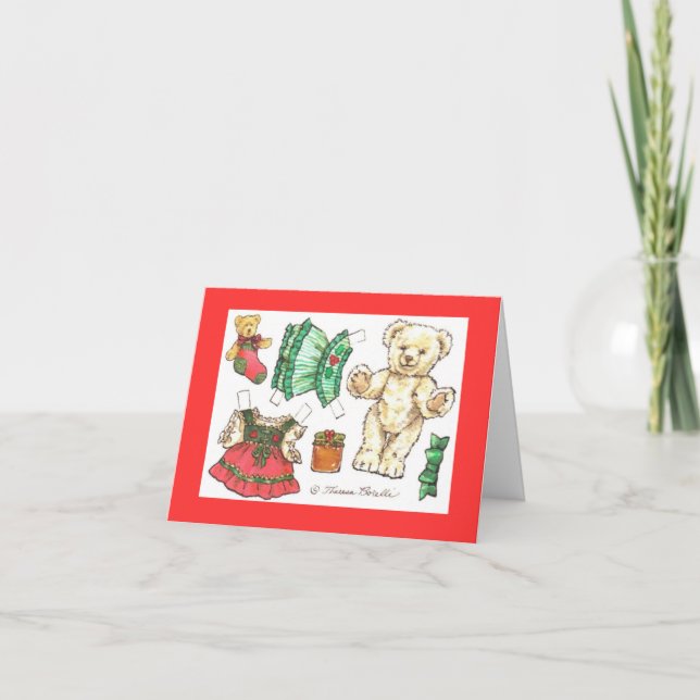 Carte papier de l'ours Noël Teddy (Devant)