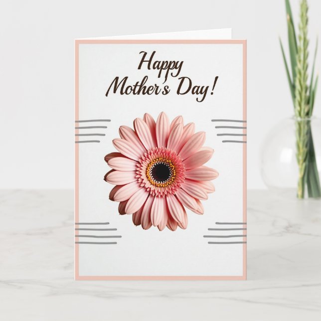 Carte papier floral rose (Devant)