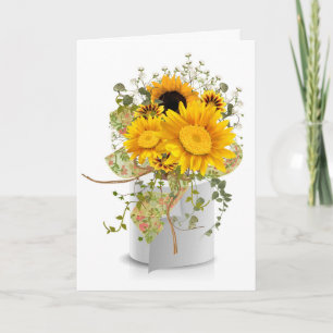 Carte papier hygiénique roulé avec des tournesols