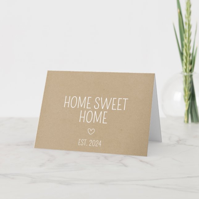 Carte Papier Kraft Accueil Sweet Home Nouveau propriétai (Devant)