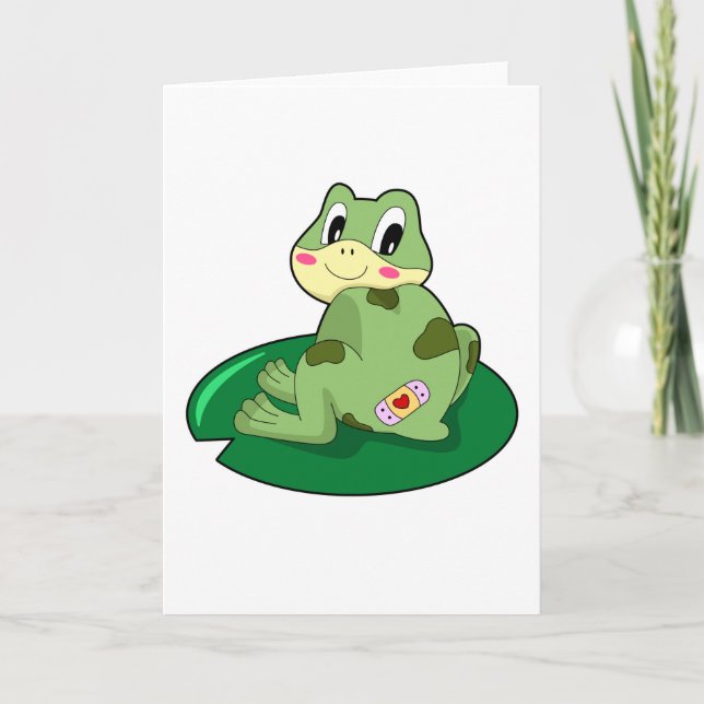 Carte Papier Mâché de feuille de coeur de grenouille (Devant)