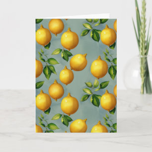 Carte Papier peint à motif de citrons de style vintage