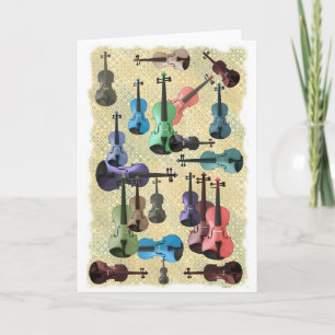 Carte Papier peint multicolore de violon
