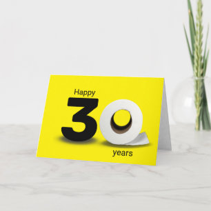 Carte papier toilette rouleau 30e anniversaire
