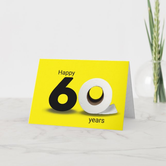 Carte papier toilette rouleau 60e anniversaire (Devant)