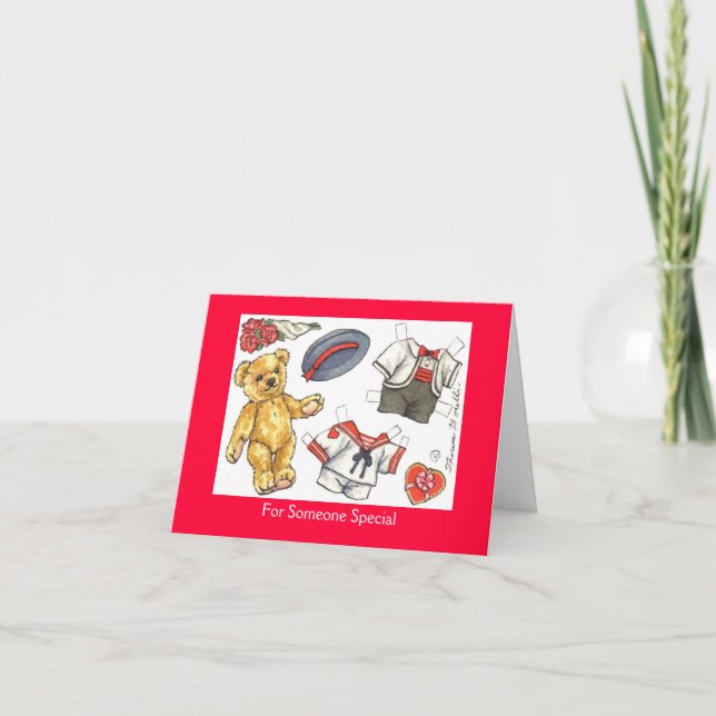Carte papier Valentine Teddy Bear (Devant)