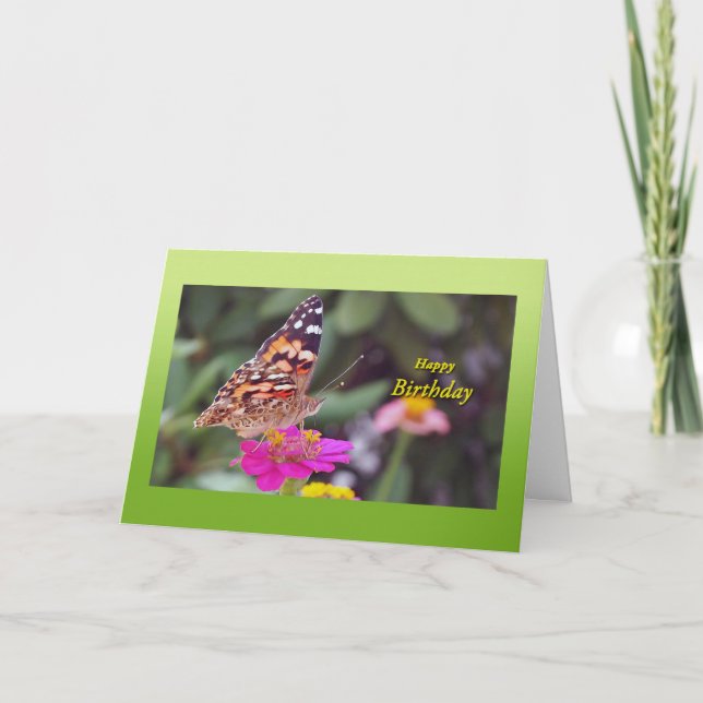 Carte Papillon à fleurs Anniversaire (Devant)