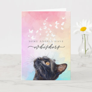 Carte Papillon à Moustaches Arc-en-Ciel Chat Noir Perte 