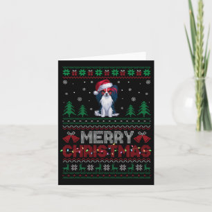 Carte Papillon Amoureux de les chiens Santa Hat Arbre de